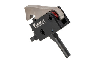 The Timney Sig MPX single stage trigger features a straight bow and 4.5 pound pull weight